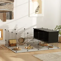 Valla para Mascotas de Bricolaje Parque para Conejos con Nidos Recinto para Conejos para Cobayas Conejos y Erizo... - Ogal.Es