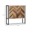 Armario de Pared para Baño Armario Colgante con 2 Puertas Estante Ajustable y Estante Abierto 59x20x60 cm Multic... - Ogal.Es