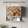 Armario de Pared para Baño Armario Colgante con 2 Puertas Estante Ajustable y Estante Abierto 59x20x60 cm Multic... - Ogal.Es