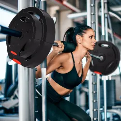 Juego de Discos Pesas de 4 Piezas 2x10 kg 2x5 kg con Orificios de 2,5 cm para Entrenamiento Fitness en Hogar Negro - Ogal.Es