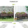 Juego de 2 Jardineras de Exterior Jardineras Cuadradas Elevadas Combinación Libre 50x50x46,5 cm Marrón - Ogal.Es
