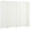 Biombo Separador de Ambientes de 6 Paneles Biombo Plegable 240x170 cm para Salón Dormitorio Oficina Blanco - Ogal.Es