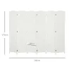 Biombo Separador de Ambientes de 6 Paneles Biombo Plegable 240x170 cm para Salón Dormitorio Oficina Blanco - Ogal.Es
