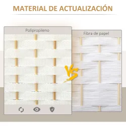 Biombo Separador de Ambientes de 6 Paneles Biombo Plegable 240x170 cm para Salón Dormitorio Oficina Blanco - Ogal.Es