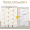 Biombo Separador de Ambientes de 6 Paneles Biombo Plegable 240x170 cm para Salón Dormitorio Oficina Blanco - Ogal.Es