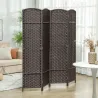Biombo Separador de Ambientes de 4 Paneles Biombo Plegable 160x170 cm para Salón Dormitorio Oficina Marrón - Ogal.Es