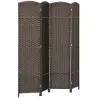 Biombo Separador de Ambientes de 4 Paneles Biombo Plegable 160x170 cm para Salón Dormitorio Oficina Marrón - Ogal.Es