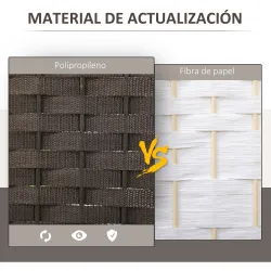 Biombo Separador de Ambientes de 4 Paneles Biombo Plegable 160x170 cm para Salón Dormitorio Oficina Marrón - Ogal.Es