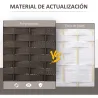 Biombo Separador de Ambientes de 4 Paneles Biombo Plegable 160x170 cm para Salón Dormitorio Oficina Marrón - Ogal.Es