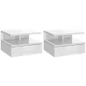 Juego de 2 Mesitas de Noche Colgantes con 1 Cajón y Estante Abierto para Dormitorio 35x32x22,5 cm Blanco - Ogal.Es