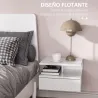 Juego de 2 Mesitas de Noche Colgantes con 1 Cajón y Estante Abierto para Dormitorio 35x32x22,5 cm Blanco - Ogal.Es