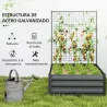 Jardinera Exterior Grande con Enrejado y Fondo Abierto para Plantas Trepadoras 80x115x125 cm Gris Oscuro - Ogal.Es