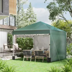 Carpa Plegable Pop-up 3x3 m con 2 Paredes Laterales Anti-UV Altura Ajustable Sacos de Arena y Bolsa de Transport... - Ogal.Es
