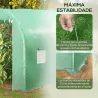Invernadero de Túnel 4x2x2 m con Puerta Enrollable y 6 Ventanas de Malla Cubierta PE 140 g/m² Verde - Ogal.Es