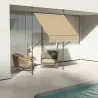 Toldo Manual Retráctil con Manivela 200x120x210-300 cm con Altura Ajustable Impermeable y Anti-UV Beige - Ogal.Es