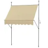 Toldo Manual Retráctil con Manivela 200x120x210-300 cm con Altura Ajustable Impermeable y Anti-UV Beige - Ogal.Es