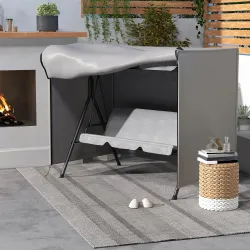 Funda para Balancín de Jardín con Cremallera Cubierta para Muebles de Exterior 205x124x164 cm Gris Claro - Ogal.Es