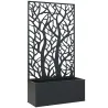 Jardinera Elevada con Panel de Privacidad de Ramas Decorativas de Metal y Opción de Montaje en Pared 61x23x113 c... - Ogal.Es