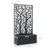 Jardinera Elevada con Panel de Privacidad de Ramas Decorativas de Metal y Opción de Montaje en Pared 61x23x113 c... - Ogal.Es