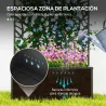 Jardinera Elevada con Panel de Privacidad de Ramas Decorativas de Metal y Opción de Montaje en Pared 61x23x113 c... - Ogal.Es