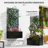 Jardinera Elevada con Panel de Privacidad de Ramas Decorativas de Metal y Opción de Montaje en Pared 61x23x113 c... - Ogal.Es