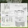 Carpa Plegable Gazebo 3,3x3,3 m con 4 Paredes Laterales de Malla Anti-UV y Bolsa de Transporte Gris - Ogal.Es