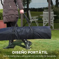 Carpa Plegable Gazebo 3,3x3,3 m con 4 Paredes Laterales de Malla Anti-UV y Bolsa de Transporte Gris - Ogal.Es