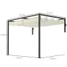 Pérgola de Pared 3x2 m con Techo Retráctil Tela de Poliéster Resistente al Agua para Jardín Patio Crema - Ogal.Es
