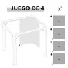 4 Paredes Laterales para Cenador 302x205 cm con 40 Ganchos y Anillos en C para Pérgola Gazebo Gris Claro - Ogal.Es