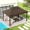 Toldo de Recambio 4x3 m con Techo Doble con Orificios de Drenaje y Protección UPF30+ Crema Solo Toldo NO Incluye... - Ogal.Es