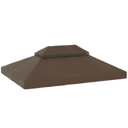Toldo de Recambio 4x3 m con Techo Doble con Orificios de Drenaje y Protección UPF30+ Crema Solo Toldo NO Incluye... - Ogal.Es