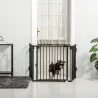 Barrera de Seguridad para Mascotas de 3 Paneles Puerta Auto Cierre y Diseño Plegable para Perros Pequeños 202,5x... - Ogal.Es