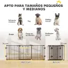 Barrera de Seguridad para Mascotas de 3 Paneles Puerta Auto Cierre y Diseño Plegable para Perros Pequeños 202,5x... - Ogal.Es