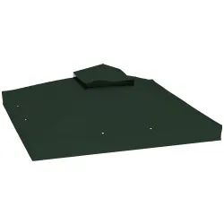 Toldo de Recambio 3x3 m con Techo Doble con Orificios de Drenaje y Protección UPF30+ Verde Solo Toldo NO Incluye... - Ogal.Es