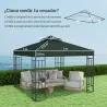 Toldo de Recambio 3x3 m con Techo Doble con Orificios de Drenaje y Protección UPF30+ Verde Solo Toldo NO Incluye... - Ogal.Es