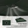 Toldo de Recambio 3x3 m con Techo Doble con Orificios de Drenaje y Protección UPF30+ Verde Solo Toldo NO Incluye... - Ogal.Es