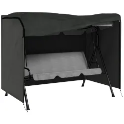 Funda para Balancín de Jardín con Cremallera Cubierta para Muebles de Exterior 205x124x164 cm Gris Oscuro - Ogal.Es