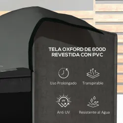 Funda para Balancín de Jardín con Cremallera Cubierta para Muebles de Exterior 205x124x164 cm Gris Oscuro - Ogal.Es