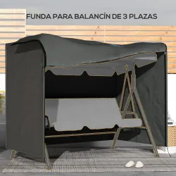 Funda para Balancín de Jardín con Cremallera Cubierta para Muebles de Exterior 205x124x164 cm Gris Oscuro - Ogal.Es