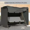 Funda para Balancín de Jardín con Cremallera Cubierta para Muebles de Exterior 205x124x164 cm Gris Oscuro - Ogal.Es