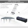 Carpa Plegable Gazebo 6x3 m con Altura Ajustable en 3 Niveles Toldo Anti-UV y Bolsa de Transporte Gris Claro - Ogal.Es