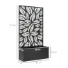 Jardinera Elevada con Panel de Privacidad de Hojas Decorativas de Metal y Opción de Montaje en Pared 61x23x113 c... - Ogal.Es