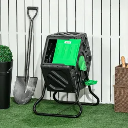 Compostador Giratorio 65L con Sistema de Ventilación y Base de Acero para Compostaje de Residuos Orgánicos 60x49... - Ogal.Es
