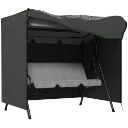 Funda para Balancín de Jardín con Cremallera Cubierta para Muebles de Exterior 177x114x152 cm Gris Oscuro - Ogal.Es