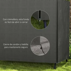 Funda para Balancín de Jardín con Cremallera Cubierta para Muebles de Exterior 177x114x152 cm Gris Oscuro - Ogal.Es