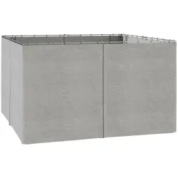 4 Paredes Laterales para Cenador 3,5x2 m con 48 Ganchos y Anillos en C para Pérgola Gazebo Gris Claro - Ogal.Es