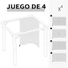 4 Paredes Laterales para Cenador 3,5x2 m con 48 Ganchos y Anillos en C para Pérgola Gazebo Gris Claro - Ogal.Es