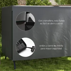 Funda Protectora Impermeable para Balancín de Jardín 3 Plazas con Cremallera Antipolvo y Antiviento 215x155x150 cm - Ogal.Es