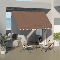 Toldo Manual Retráctil con Manivela 300x120x210-300 cm con Altura Ajustable Impermeable y Anti-UV Café - Ogal.Es