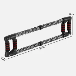 Expansor de Pecho con Resistencia Ajustable de 10-50 kg para Desarrollo Muscular de Brazos 80x22x5 cm Negro - Ogal.Es